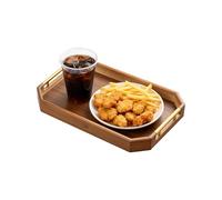 Plateau de service | Organiseur octogonal rétro anti-déversement - Plateau basse avec poignée, pour l'intérieur, la maison, la chambre à coucher, l'hôtel, l'appartement, le bureau, la table, le bar