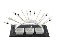 Plateau de service - Original - 5 pièces - Ardoise - Asymétrique - Pour apéritifs entre amis