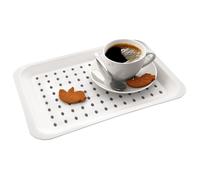 Plateau de service - Orion - Blanc - 33x23 cm - Antidérapant - Bords profilés - Matériau durable
