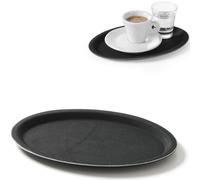 Hendi Plateau antidérapant ovale 200x265 mm – Polyester renforcé, compatible lave-vaisselle – Noir