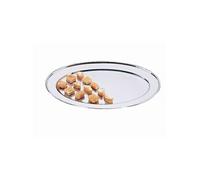 Plateau de service ovale en inox 610 mm
