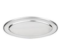 Olympia Plateau de service ovale en acier inoxydable argenté 201 mm
