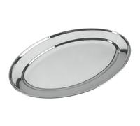 Plateau de service, ovale, inox, largeur: 300 mm