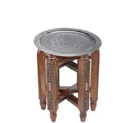 Plateau De Service Porte-Bougies Deko Teetablett Oriental Marrakesch En Bois