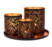 Plateau De Service Pour Bougie Marrakesch Oriental En Fer Rostbr. Indien 1,34
