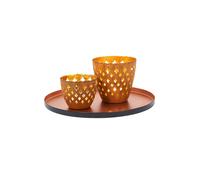 Plateau De Service Pour Bougie Marrakesch Oriental En Fer Rostbr. Indien 1,34