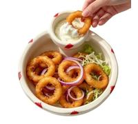 Plateau de service pour chips et dips - Convient pour un alimentaire | Snack pour frites - Pour salsa, collations, apéritifs, divertissement, réception, petit-déjeuner, soupe