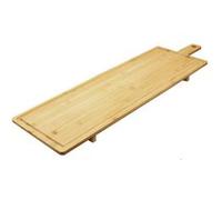 Plateau de service pour repas, tablette avec poignée rectangulaire en bambou - Longueur 88 x profondeur 26 x Hauteur 4 cm G