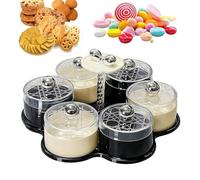 Plateau de Service pour Snacks, apéritifs,Plateau Tournant pour Apéritif et Fruits Secs | à Fruits avec Couvercle | pour Adultes Voyage Pique-Nique Réception Apéritif Dynamique Buffet