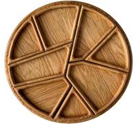 Plateau de service puzzle en bois avec 8 compartiments amovibles - Planche à charcuterie de Noël, plateau à goûter pour fêtes, apéritif pour fruits, noix, et plus encore (30 x 3,8 cm)