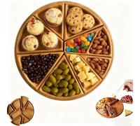 Plateau de service puzzle en bois, pour servir des aliments, plateaux de tri de puzzle en forme de puzzle en bois avec 8 compartiments amovibles, pour table basse, salon, cuisine