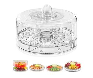 Plateau de Service Rafraîchissant | Plateau Tournant pour Snacks | Plat de Service Compartimenté pour Desserts, Collations, Légumes et Fruits