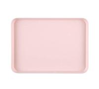 Plateau de service rectangulaire antidérapant en plastique pour dîner/boisson, fruits, dessert, nourriture, rangement multifonction pour cuisine, maison ou cadeau - Rose S