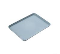 Plateau de service rectangulaire en ABS pour la maison, le restaurant et le café - 21 x 29,5 cm - Plateau multi-usage avec bords surélevés - Résistant aux éclaboussures - Facile à nettoyer - Bleu