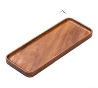 Plateau de service rectangulaire en bois de noyer avec ponçage à la main et base plate, conçu pour une présentation fonctionnelle et élégante des collations (B)
