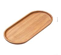 Plateau de service rectangulaire en bois de noyer avec ponçage à la main et base plate, conçu pour une présentation fonctionnelle et élégante des collations (C)