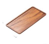 Plateau de service rectangulaire en bois de noyer avec ponçage à la main et base plate, conçu pour une présentation fonctionnelle et élégante des collations (A)