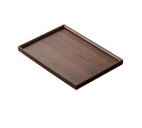 Plateau de service rectangulaire en bois pour présenter des repas, des collations et des boissons pendant le temps familial, l'accueil et la routine quotidienne (44 x 32 cm)
