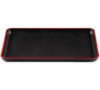 Plateau de Service rectangulaire en Plastique de Style Japonais pour Restaurant, Maison, hôtel, Petit déjeuner, café, Table - Noir (30 x 19,9 cm)