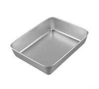 Plateau de service rectangulaire multifonction en acier inoxydable pour aliments et légumes avec film protecteur, facile à nettoyer et passe au lave-vaisselle (25 x 20 x 5,5 cm)