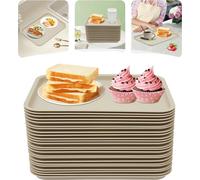 Plateau de service rectangulaire, surface antidérapante, matériau durable, kaki, 14 pouces