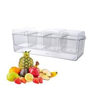 Plateau de service réfrigéré - Organisateur transparent de garniture, boîte de plateau de fruits | Plateau à compartiments amovibles - Station de rangement transparente pour condiments - Serveur de