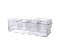 Plateau de service réfrigéré - Plateau de fruits en acrylique transparent, support de collation | Plateau à condiments refroidi à la glace, compartiment amovible pour buffet, pique-nique, vacances