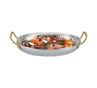 Plateau de service résistant à la chaleur et adapté au micro-ondes | Plat ovale avec poignées pour restaurant, cuisine, plateau présentation apéritifs, servir des fruits de mer, des plats viande