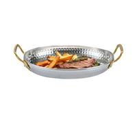 Plateau de service résistant au micro-ondes résistant à la chaleur | Plat ovale avec poignée pour cuisine maison, restaurant, service de dîner, apéritif, service de fruits de mer, dîner