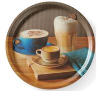 Plateau de service rond antidérapant avec impression, diamètre 380 mm - Hendi
