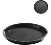 Hendi Plateau de service rond bord haut antidérapant en caoutchouc Ø360×39 mm PP noir