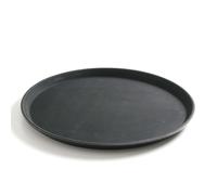 Plateau de service rond antidérapant et résistant, diamètre 41 cm - noir
