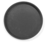 Hendi Plateau de service rond - couche antidérapante caoutchouc, Ø280 x H20 mm, polypropylène, noir