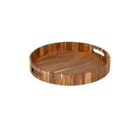Plateau de Service Rond en Bois "Acacia" 35cm Marron