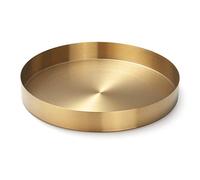 Plateau de Service Rond Doré en Acier Inoxydable Bijoux et Maquillage Organiseur / Bougie Assiette Plateau Décoratif 22cm (22cm)