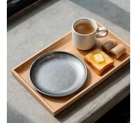 Plateau de service rond en acier inoxydable avec identité visuelle coréenne rétro et flocon de neige tactile conçu pour une utilisation multi-environnement (14 cm)