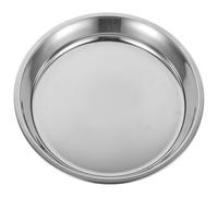 Plateau de Service Rond en Acier Inoxydable, Fond Plat Stable | Surface Lisse et Polie, pour Buffet ou Service Gastronomique, Argenté, Multi-cours
