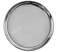 Plateau de service rond en acier inoxydable - ORION - 28 cm - Gris - Finition polie - Robuste - Élégant