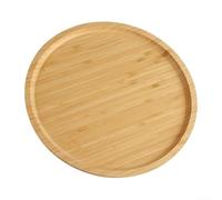 Plateau de service rond en bambou de 20 cm, 25 cm, 30 cm pour la maison, le bar, la cuisine, la salle à manger, les fruits, la pizza, le pain (30 x 30 x 15 cm)
