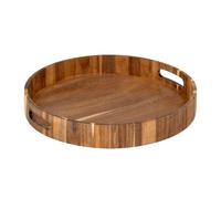 Plateau de Service Rond en Bois "Acacia" 35cm Marron
