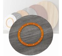Plateau de service rond en bois massif de 50,8 à 101,6 cm pour table de salle à manger, plateau tournant de cuisine robuste, grand plateau rotatif pour un usage domestique (rayures blanches)