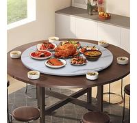 Plateau de service rond en bois rotatif à 360° 50100 cm pour partager les aliments sans effort, idéal pour la table à manger et les réunions de famille