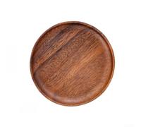 Plateau de service rond en noyer - 20 cm - Pour bois - Plateau de service | Structure en bois naturel, matériau robuste, poncé à la main, bords arrondis, durable