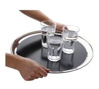 Nissan CM438 Plateau antidérapant en acier inoxydable Noir mat 355 mm