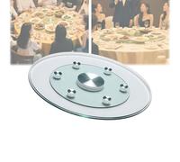 Plateau De Service Rond Lazy Susan en Verre Trempé 60 70 80cm Plateau Tournant De Table Ronde, Assiette De Service Grande pour Table De Salle À Manger(90cm-35in)