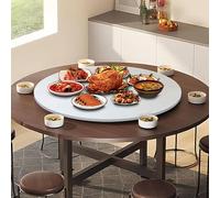 Plateau de service rond pivotant à 360° en bois 50100 cm, parfait pour partager des aliments sans effort lors de réunions de famille et de fêtes