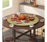 Plateau de service rond pivotant à 360° en bois 50100 cm pour partager sans effort des aliments parfait pour les tables à manger et les réunions de famille
