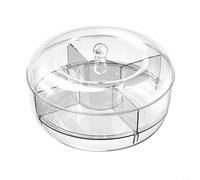Plateau de service rotatif avec 5 compartiments pour collations, fruits, légumes - Récipient frais réfrigéré avec compartiment à glaçons pour buffet fête