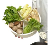 Plateau de service rotatif divisé, plateau de service à 5 compartiments, plateau de service, plateau de service, plateau de légumes, plateau rotatif pour pique-nique, fête, voyage