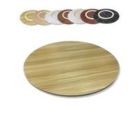Plateau de service rotatif en bois de 76,2 cm - Plateau rond en noyer clair pour cuisine et salle à manger - Plateau tournant idéal pour recevoir un service d'hébergement et décoration d'intérieur